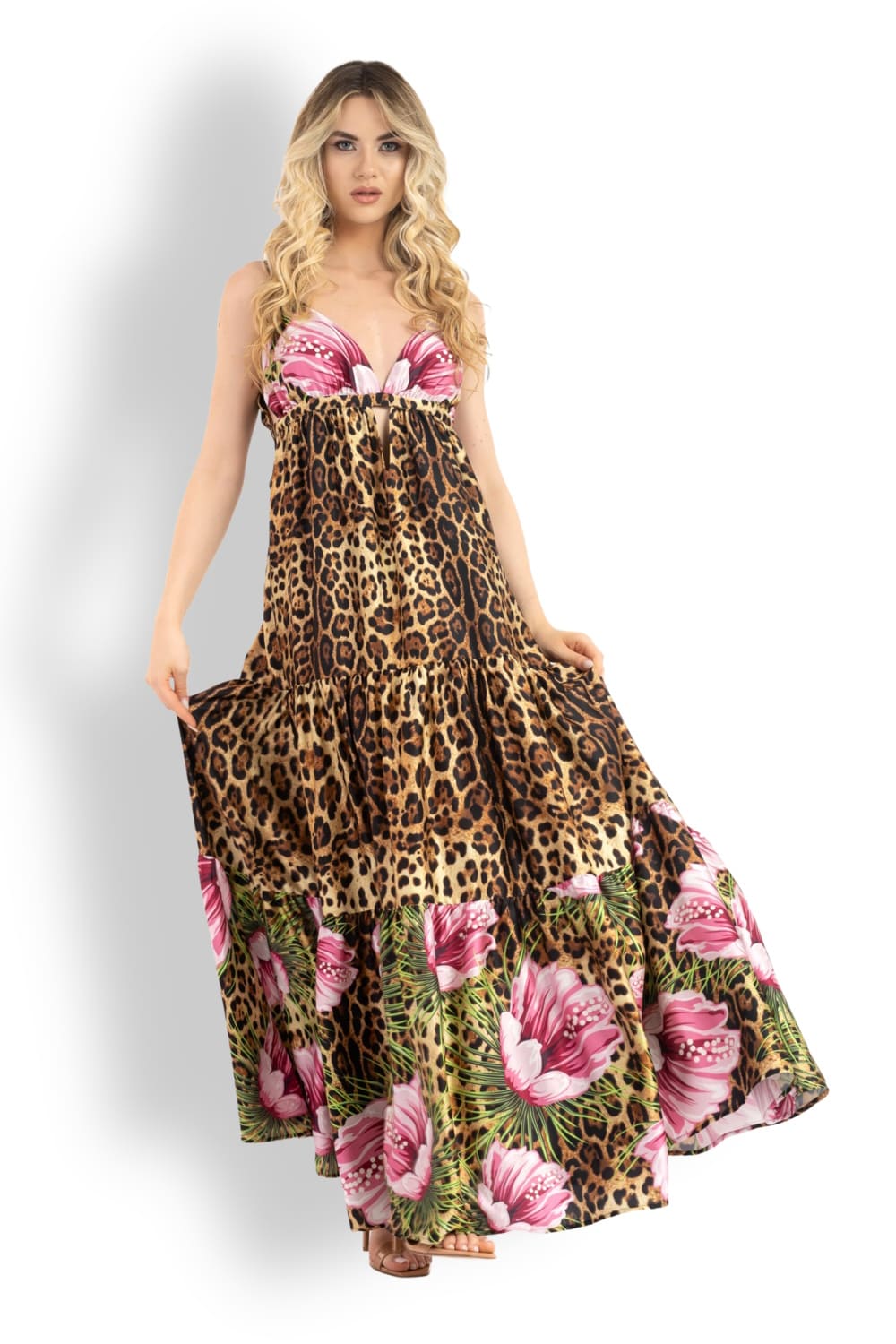 Длинное атласное платье CQ Raggi CQF93-36