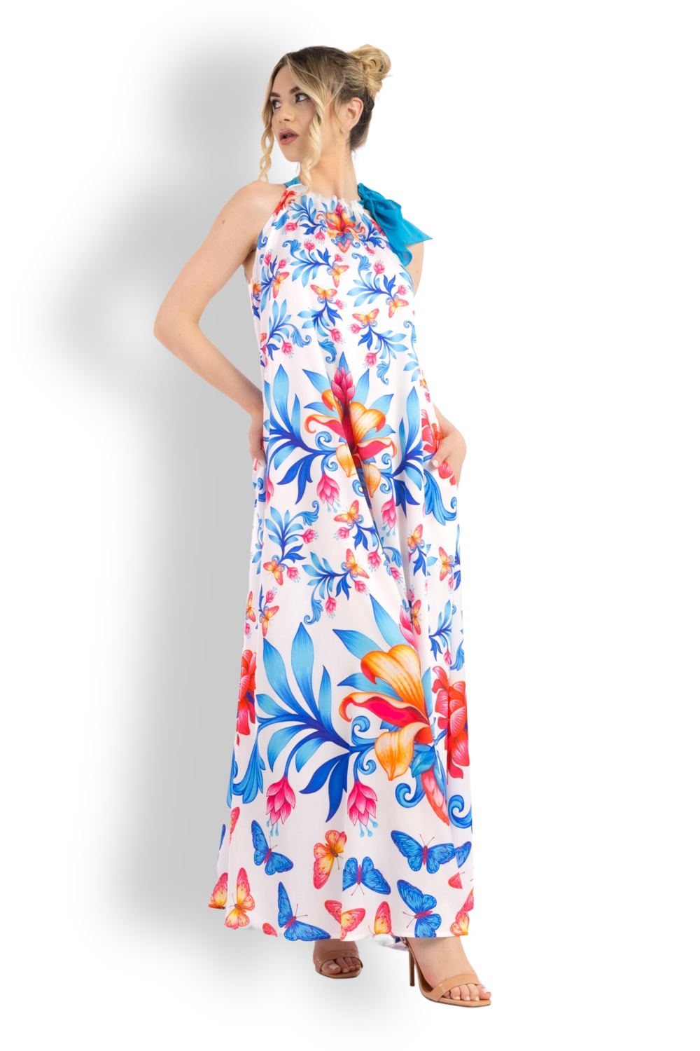 Длинное атласное платье CQ Raggi CQF98-37