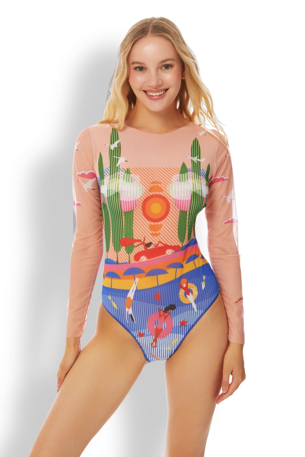 Слитный умный купальник с длинным рукавом, пропускающий загар Портофино RoDaSoleil