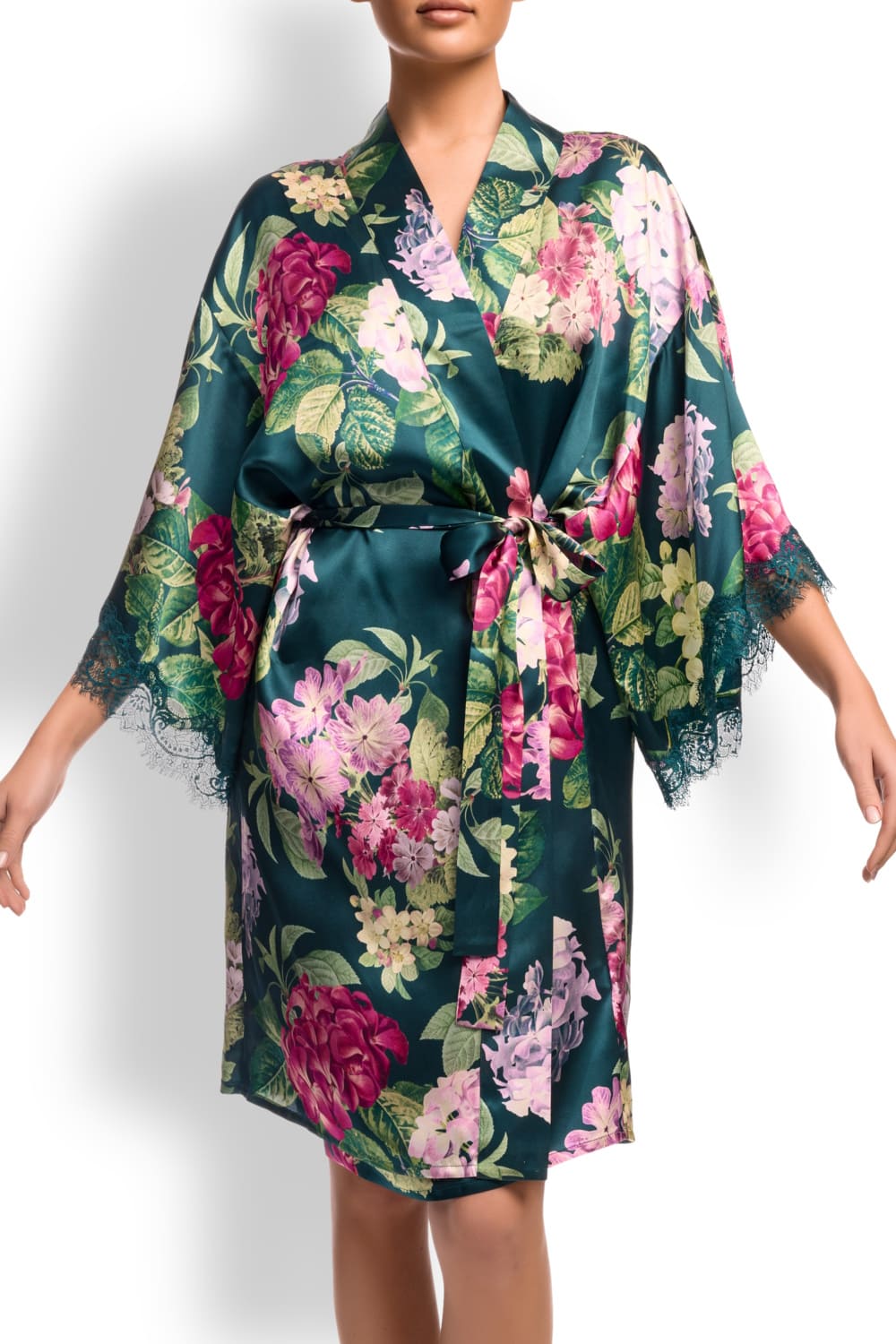 Халат кимоно из шелка Sainted Sisters Scarlett L68002P