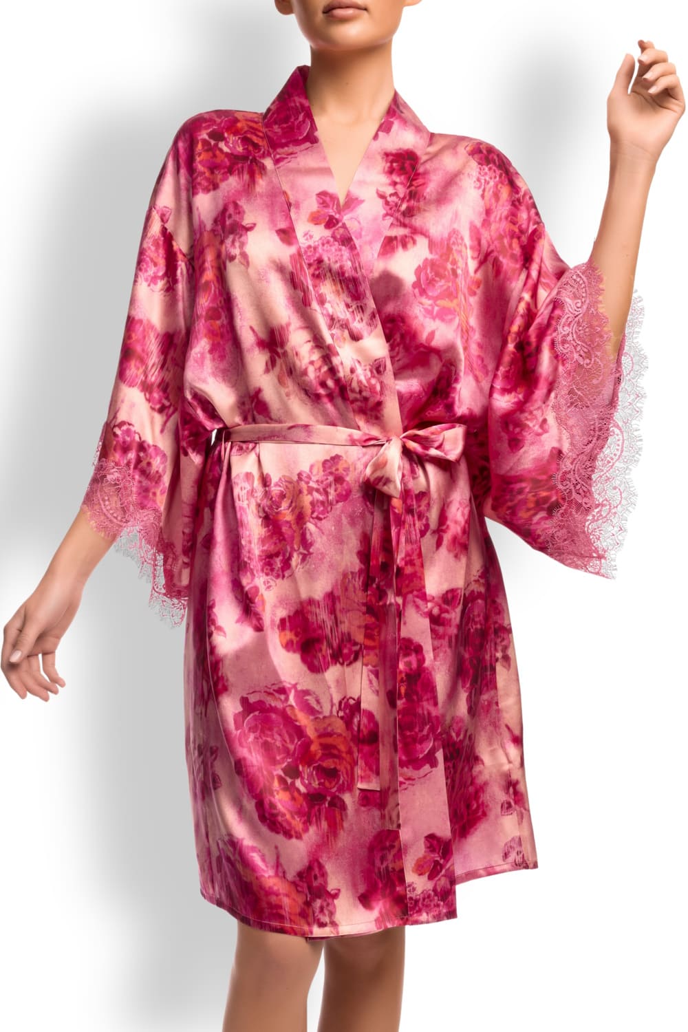 Халат кимоно из шелка Sainted Sisters Scarlett L68002P