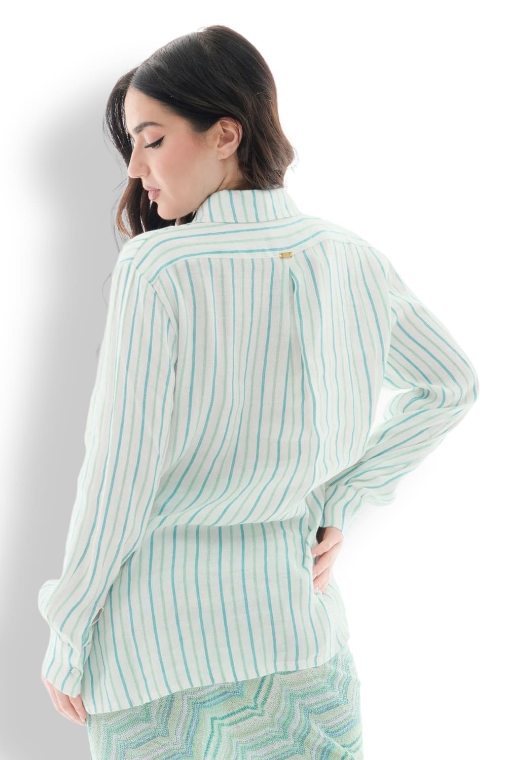 Женская льняная рубашка с длинным рукавом PHO Firenze 4321175