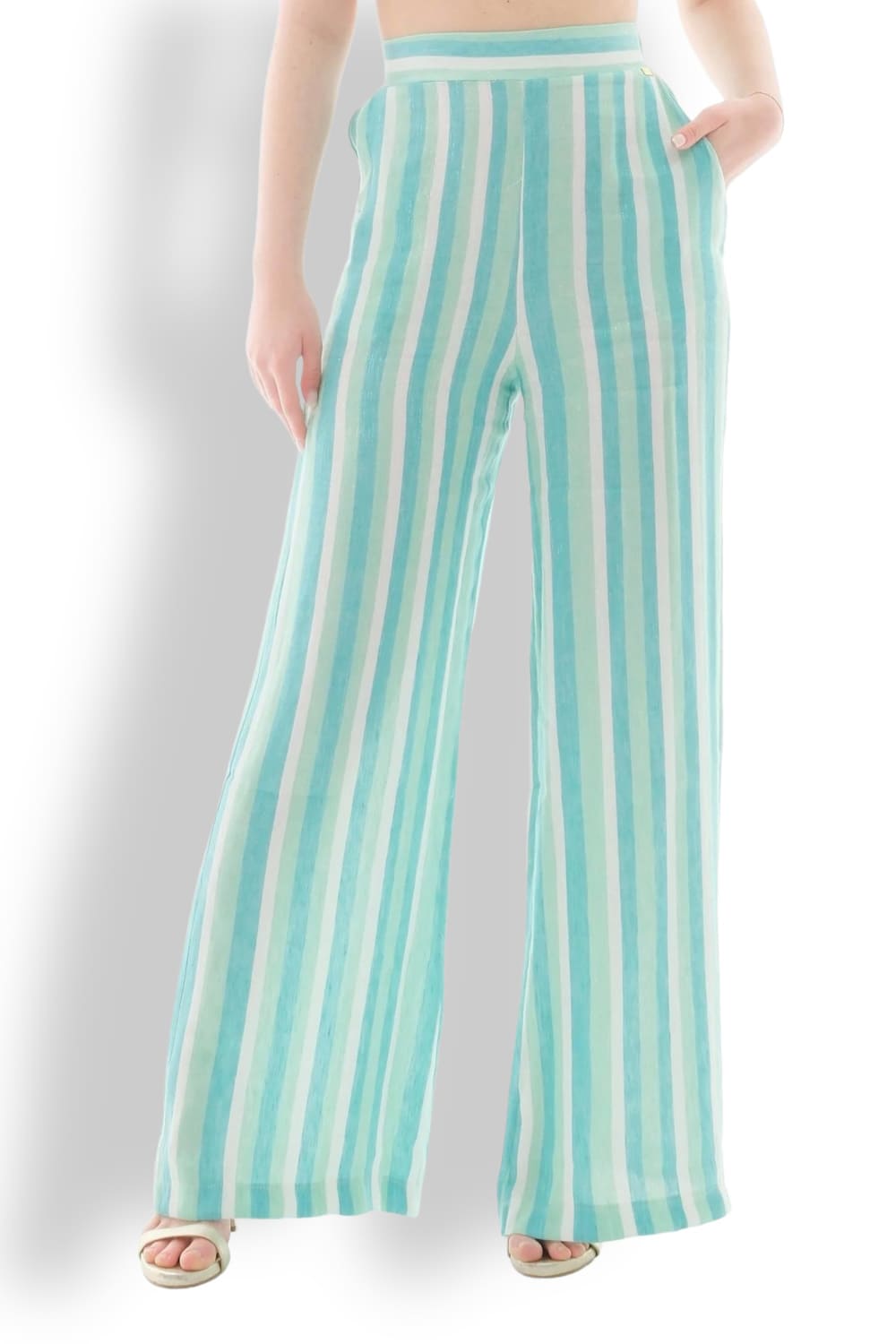 Женские брюки с широкими штанинами из льна PHO Firenze 5421009