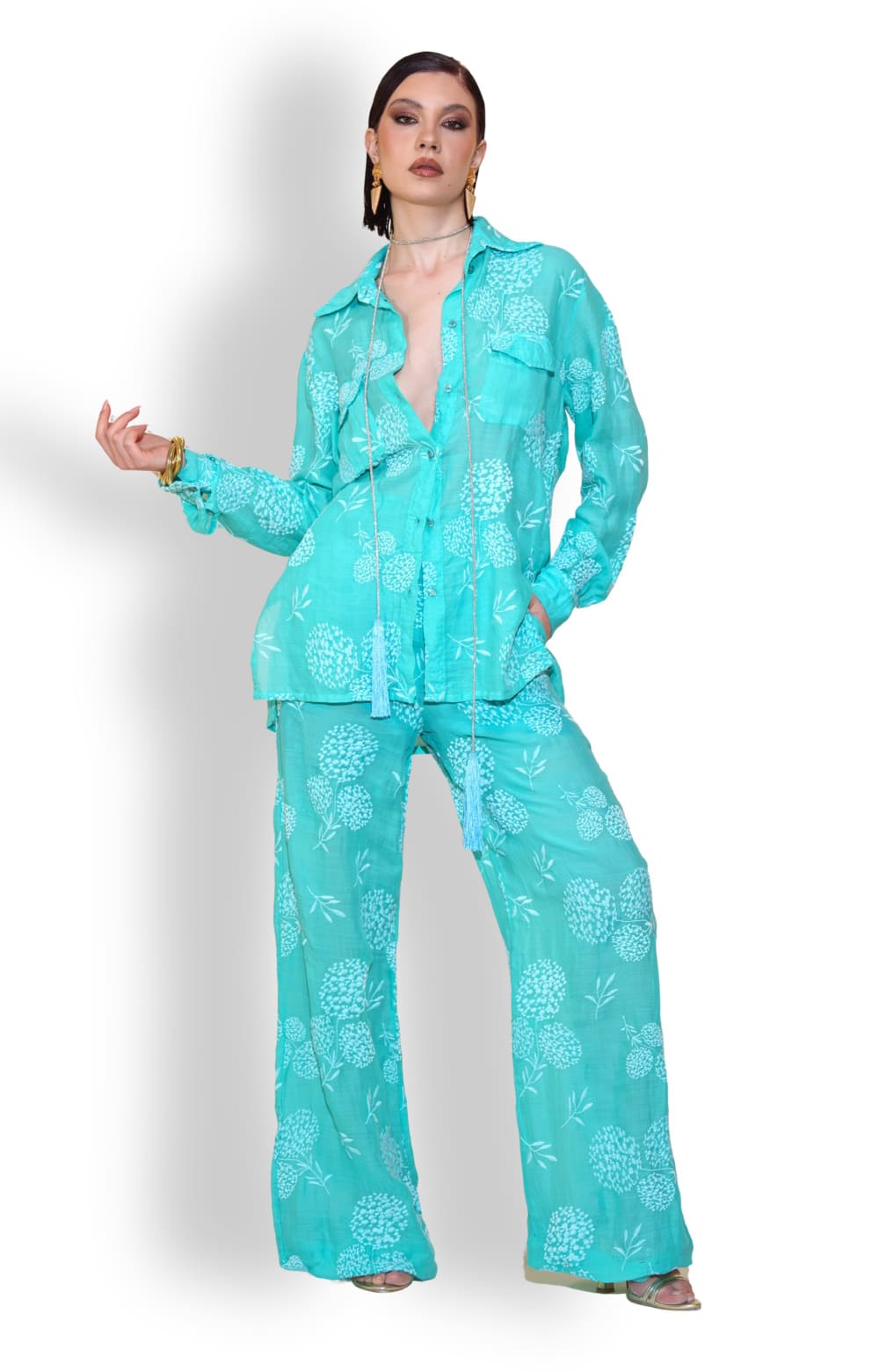 Женская рубашка из растительного шелка рами PHO Firenze 4321090