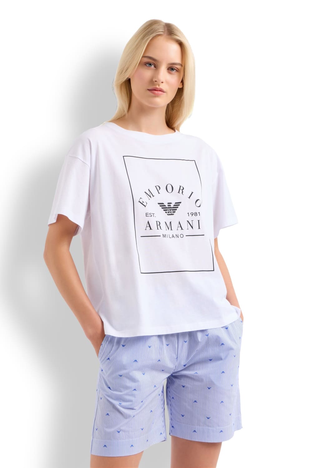 Женская футболка из хлопка Emporio Armani EW000553 AF10887