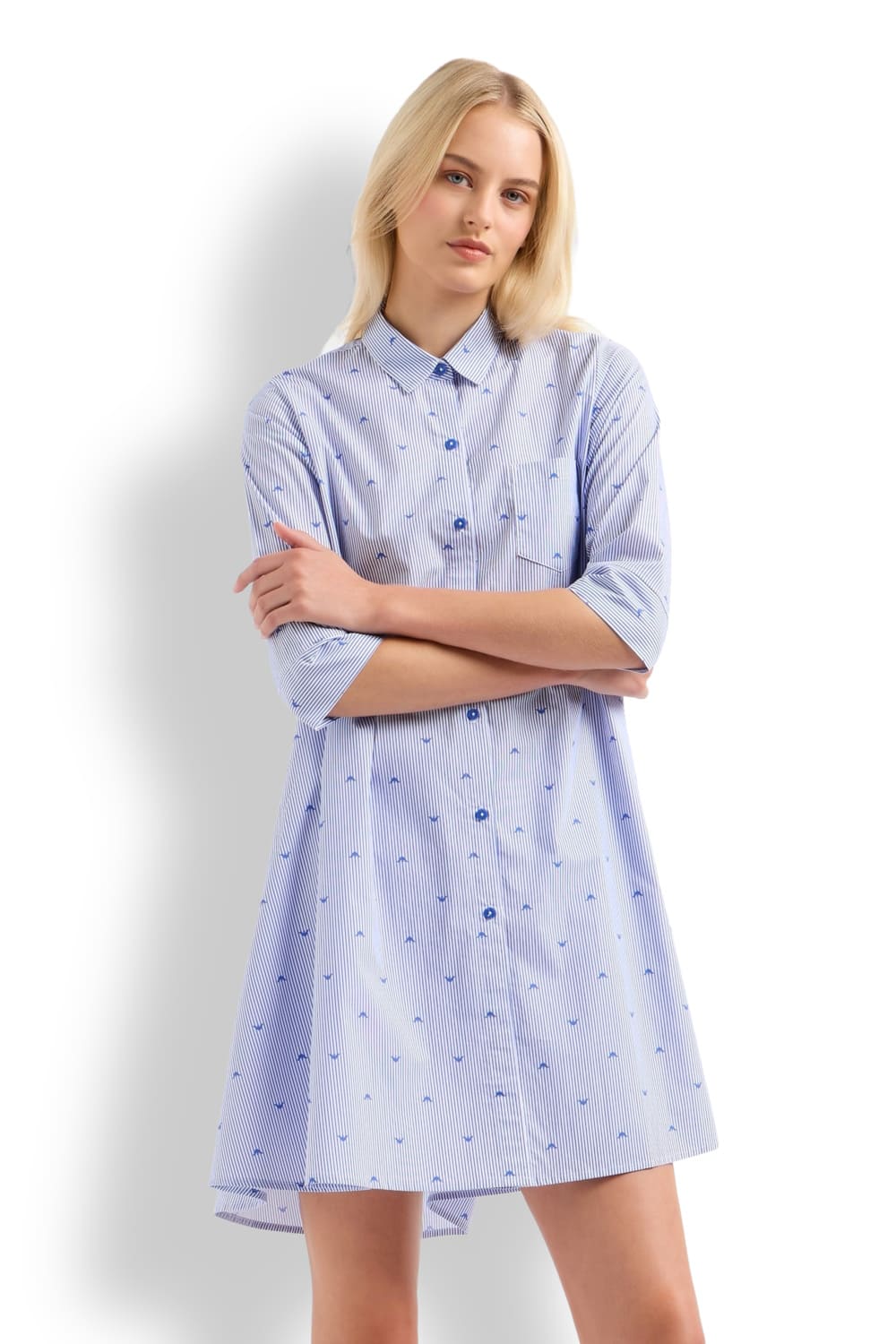 Женская удлиненная домашняя рубашка из хлопка Emporio Armani EW000453 AF10887