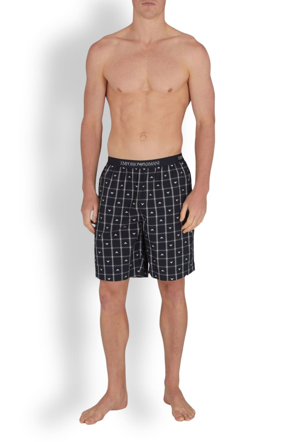 Мужские домашние шорты-бермуды из хлопка Emporio Armani EM001409 AF10803