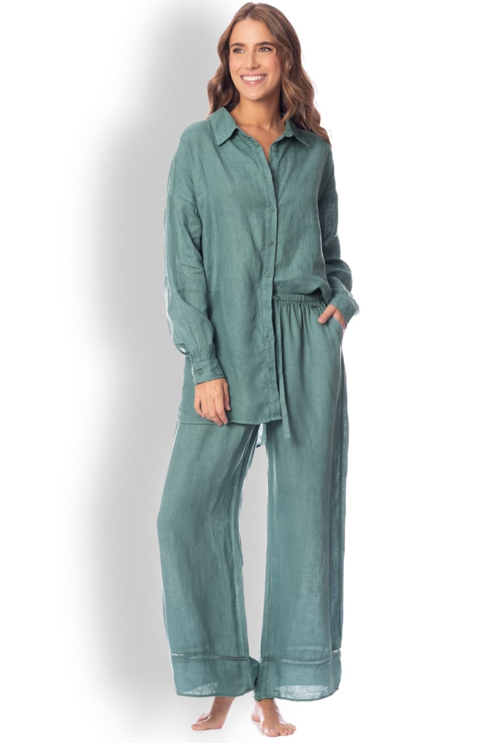 Комплект брюки и рубашка из льна Maaji PT2121CPA004/PT2075CLS008