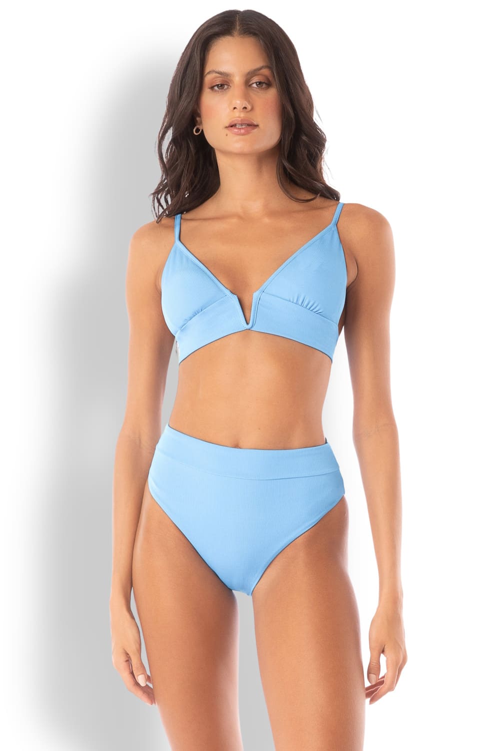 Купальник с удлиненными треугольными чашечками и плавки с высокой талией Maaji PT3189SLG003/PT3075SBC029