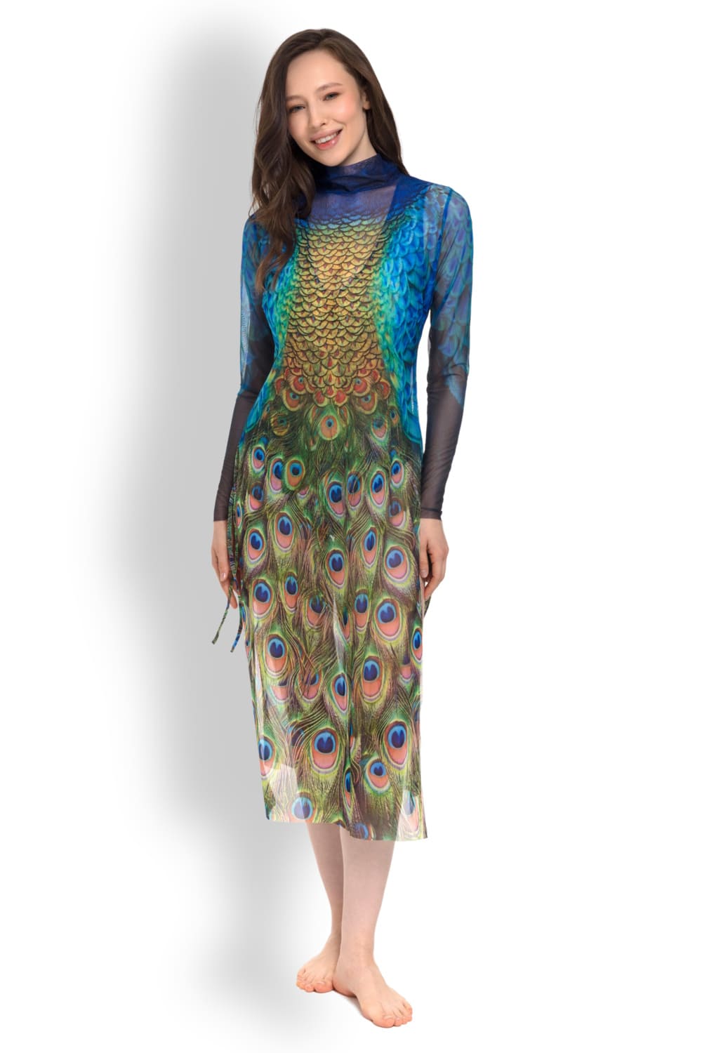 Пляжное платье-туника Павлин Маюра RoDaSoleil