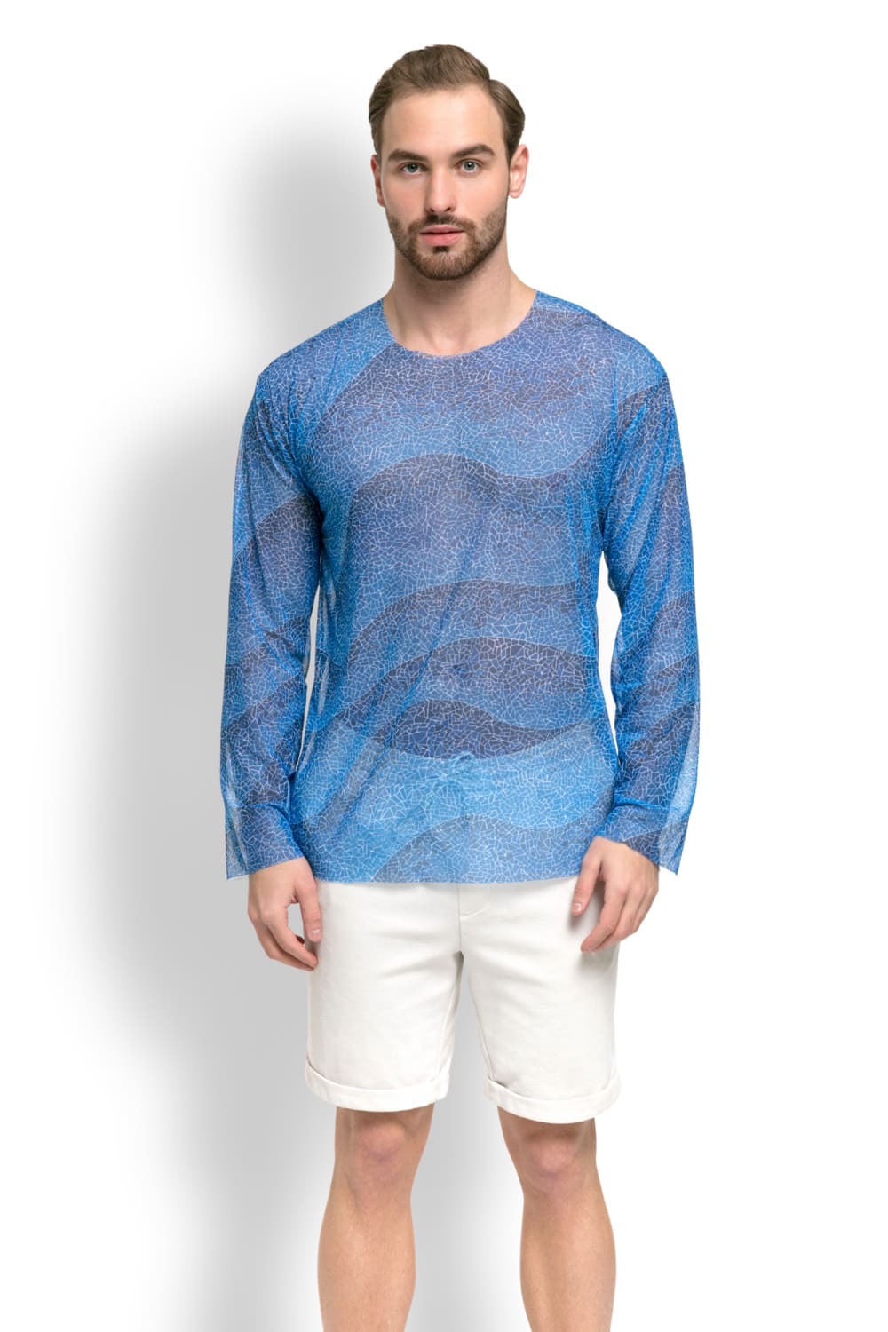 Футболка с длинным рукавом, пропускающая загар Волна Мозаика RoDaSoleil