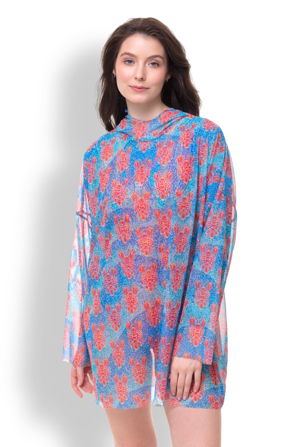 Женская футболка оверсайз с капюшоном с UV-защитой Омар паттерн RoDaSoleil