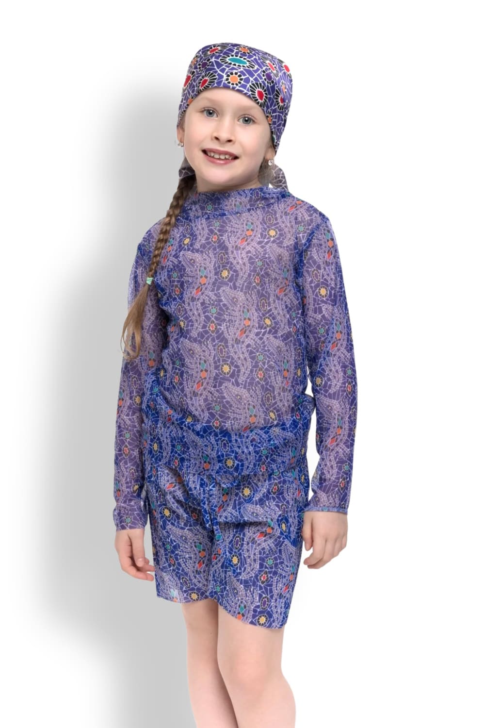 Детская футболка с капюшоном и шорты Крокодил лиловый RoDaSoleil