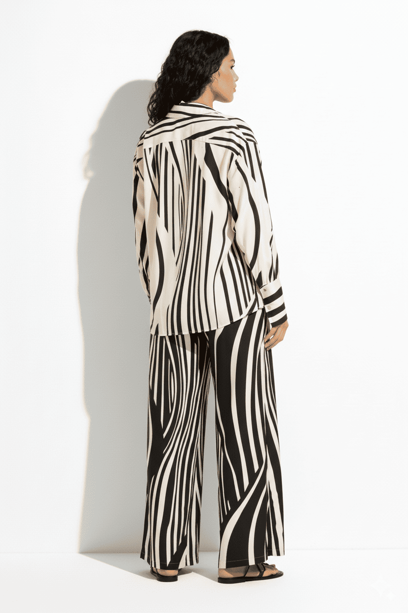 Комплект из рубашки оверсайз и широких брюк Seafolly 55540-TO/55541-PA