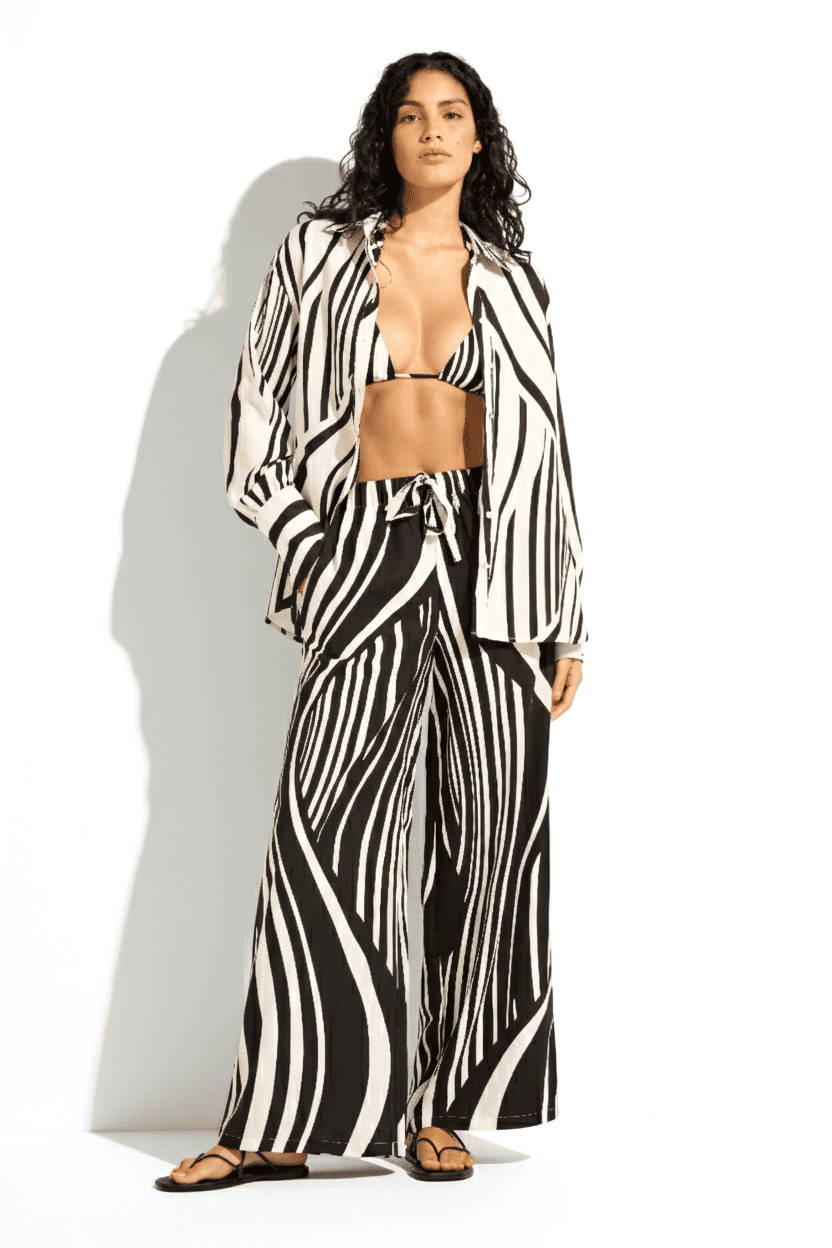 Комплект из рубашки оверсайз и широких брюк Seafolly 55540-TO/55541-PA