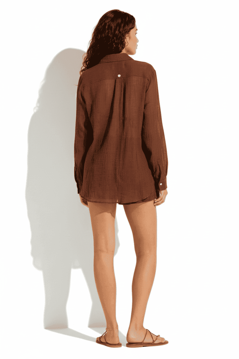 Пляжная рубашка из хлопка Seafolly 55428-TO