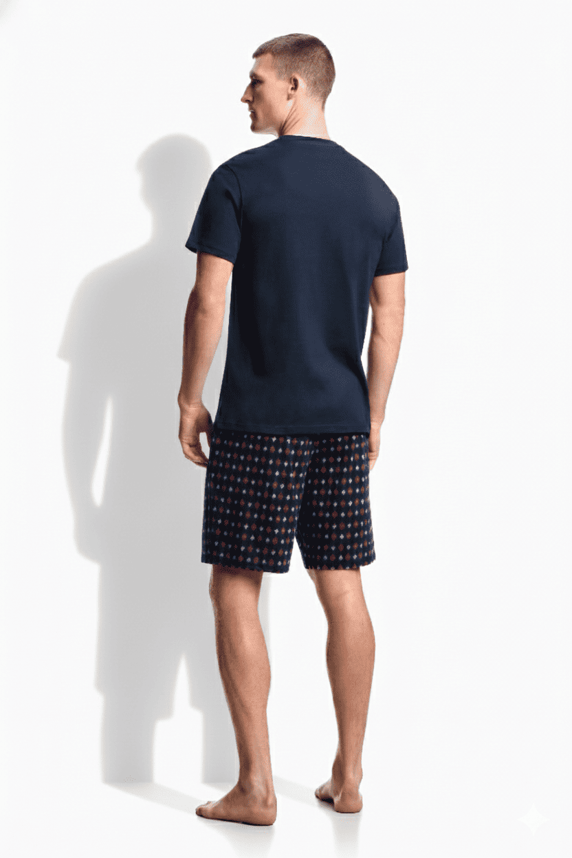 Мужская пижама с футболкой и бермудами из хлопка Emporio Armani EM000400 AF14994