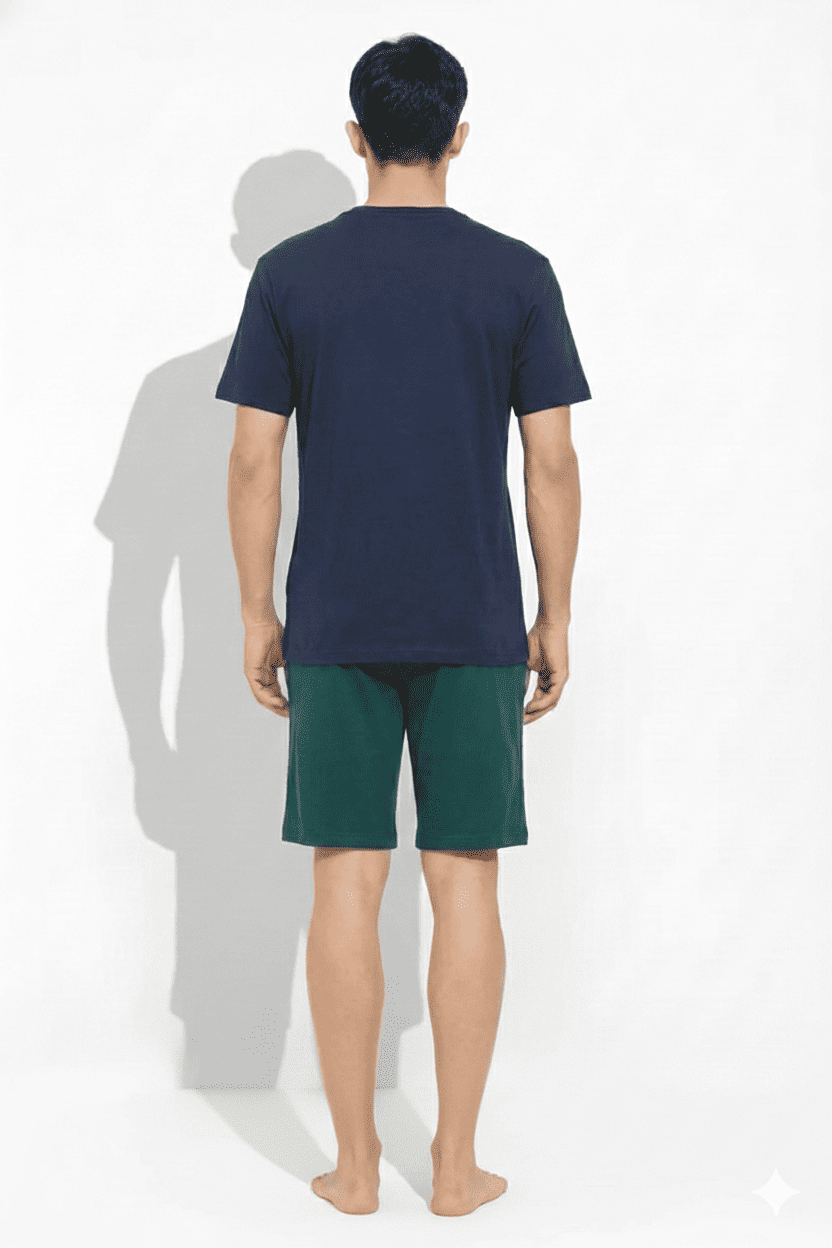 Мужская пижама с футболкой и бермудами из хлопка Emporio Armani EM000400 AF10776