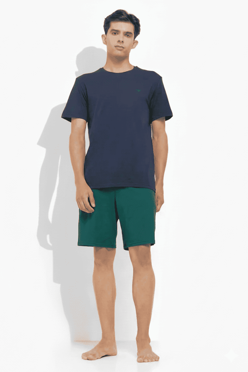 Мужская пижама с футболкой и бермудами из хлопка Emporio Armani EM000400 AF10776