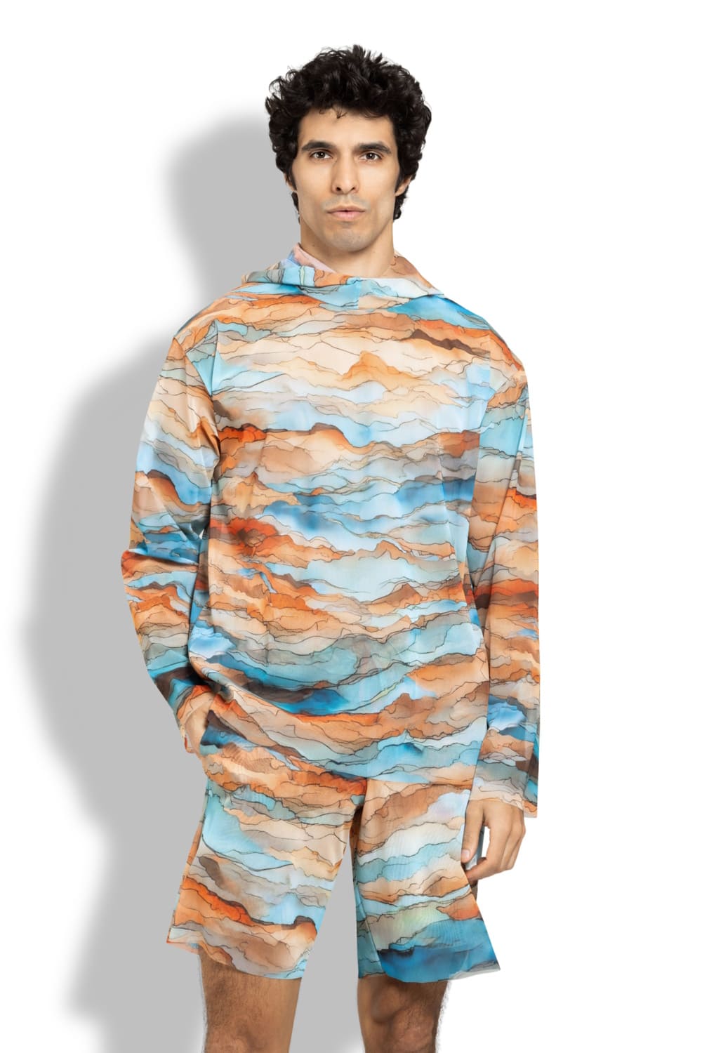 Футболка с длинным рукавом и капюшоном, пропускающая загар Анза RoDaSoleil