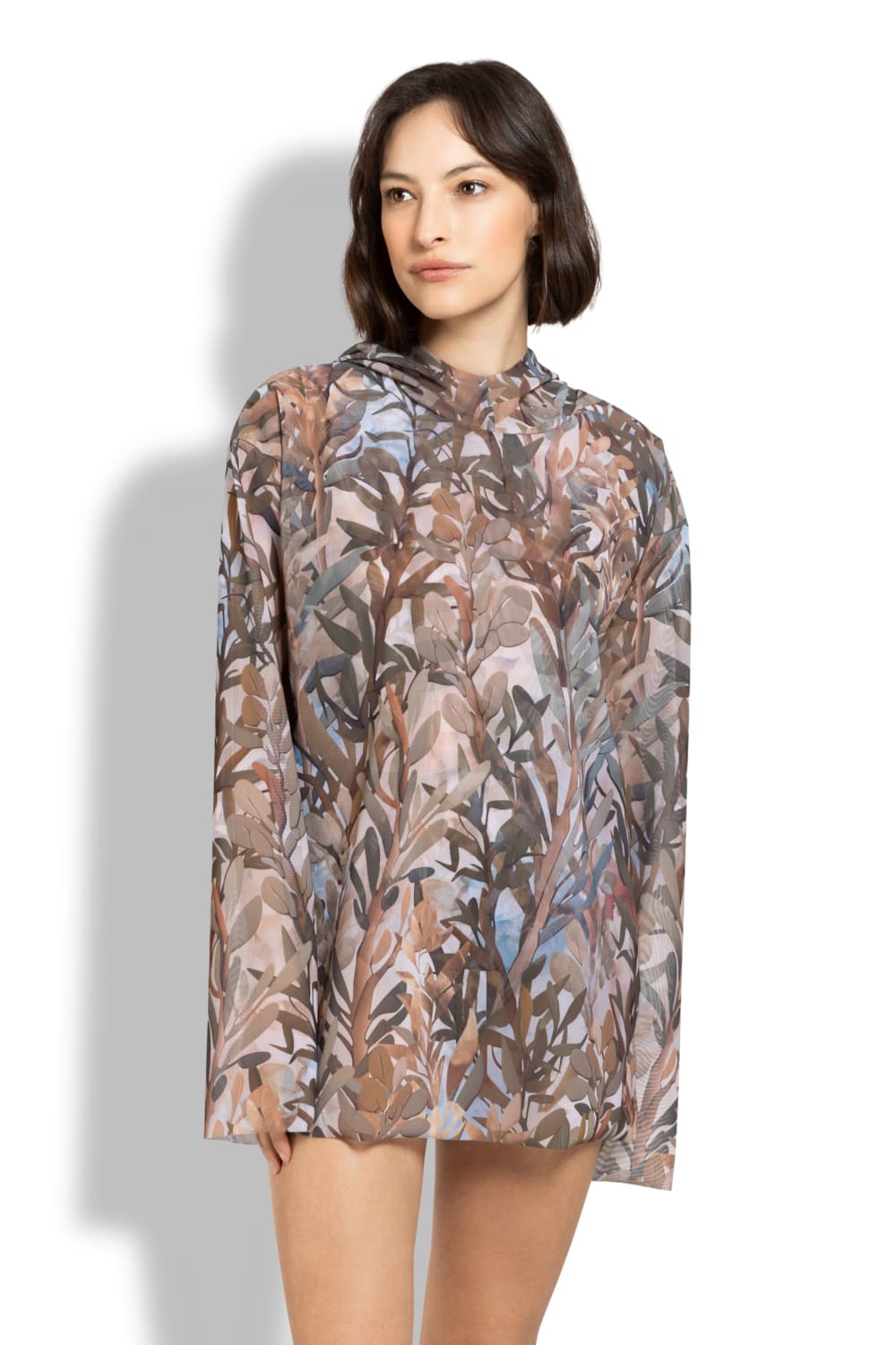 Женская умная футболка оверсайз с капюшоном Оливки RoDaSoleil