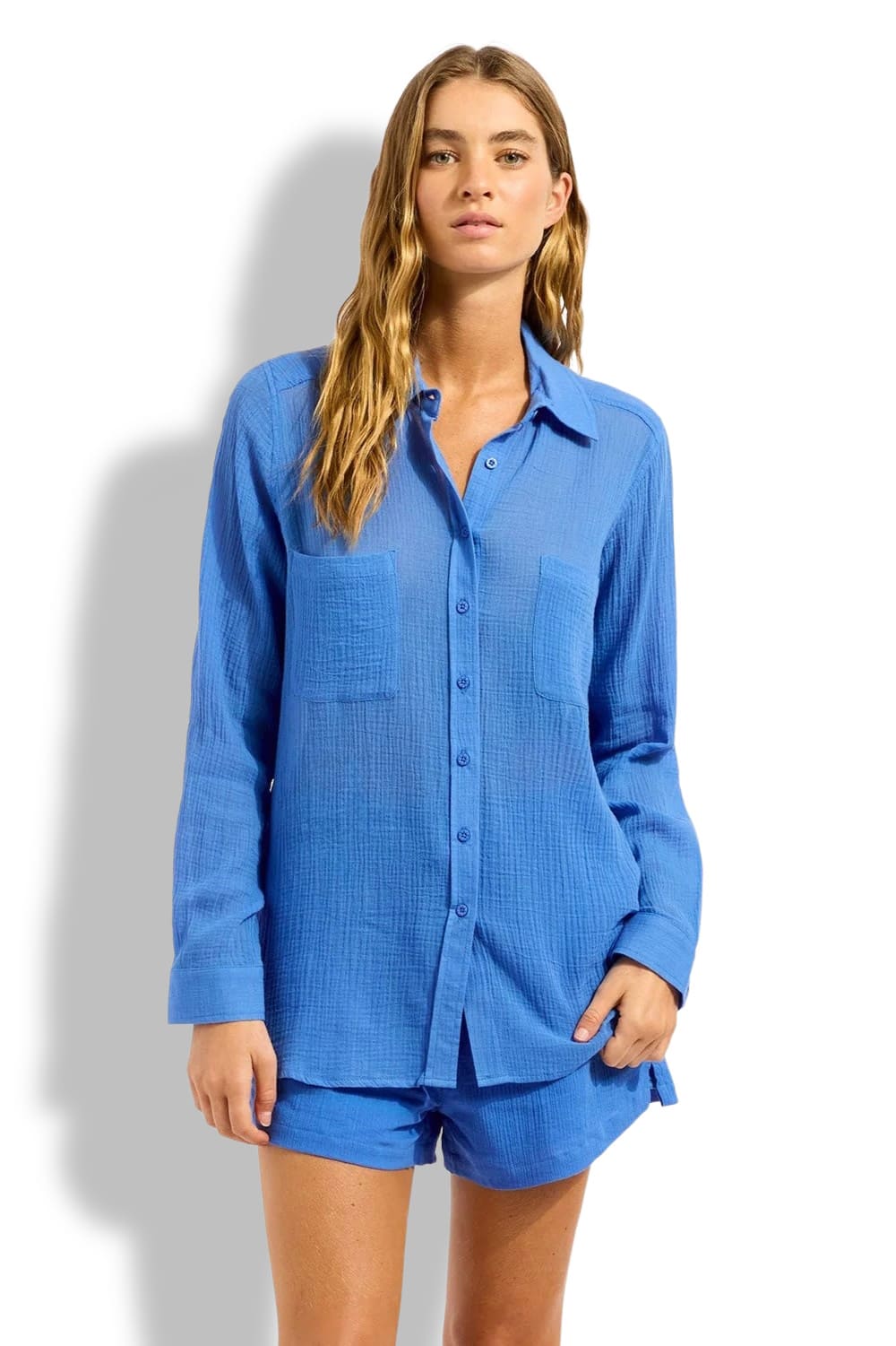 Пляжная рубашка из хлопка Seafolly 55428-TO