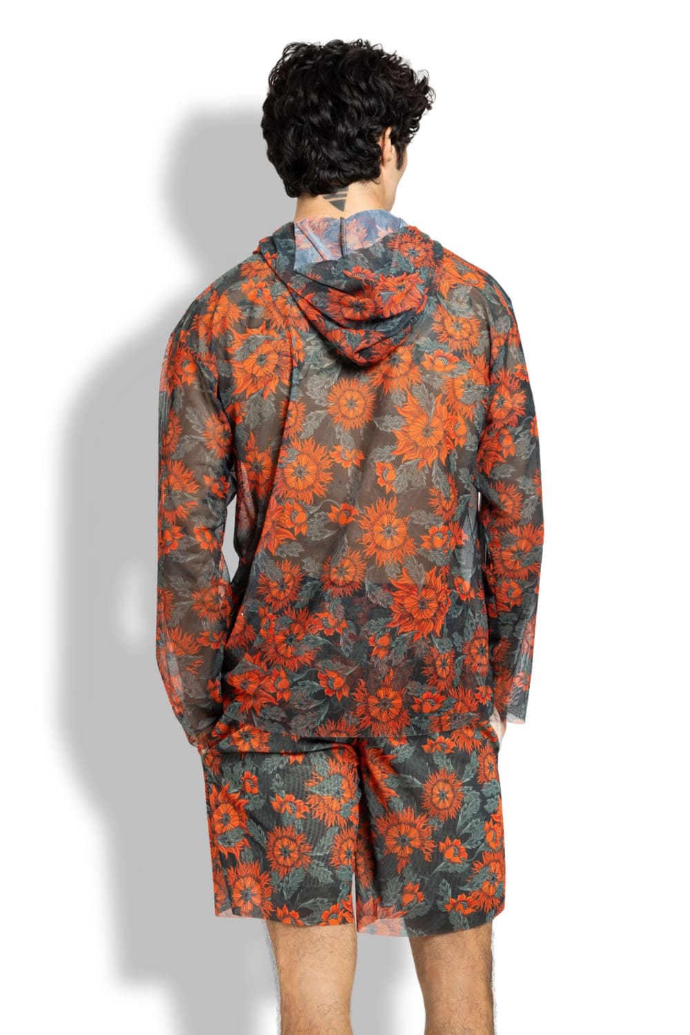 Футболка с длинным рукавом и капюшоном, пропускающая загар Аркан Солнце Оранжевый RoDaSoleil