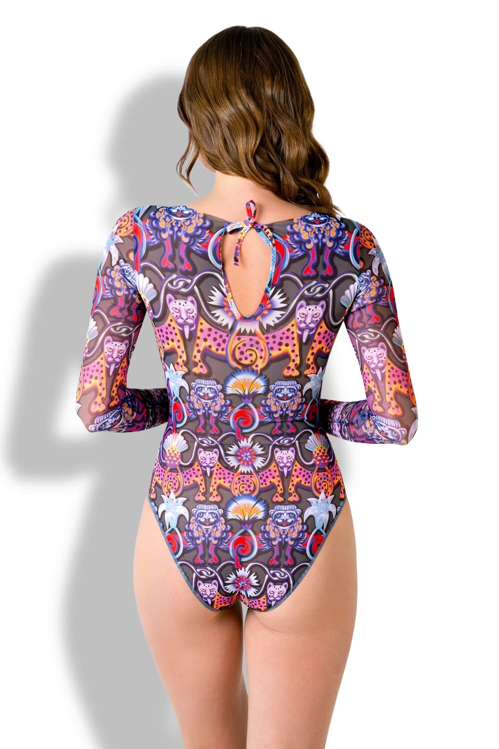 Слитный умный купальник с длинным рукавом (чашки) Средневековье Серый RoDaSoleil