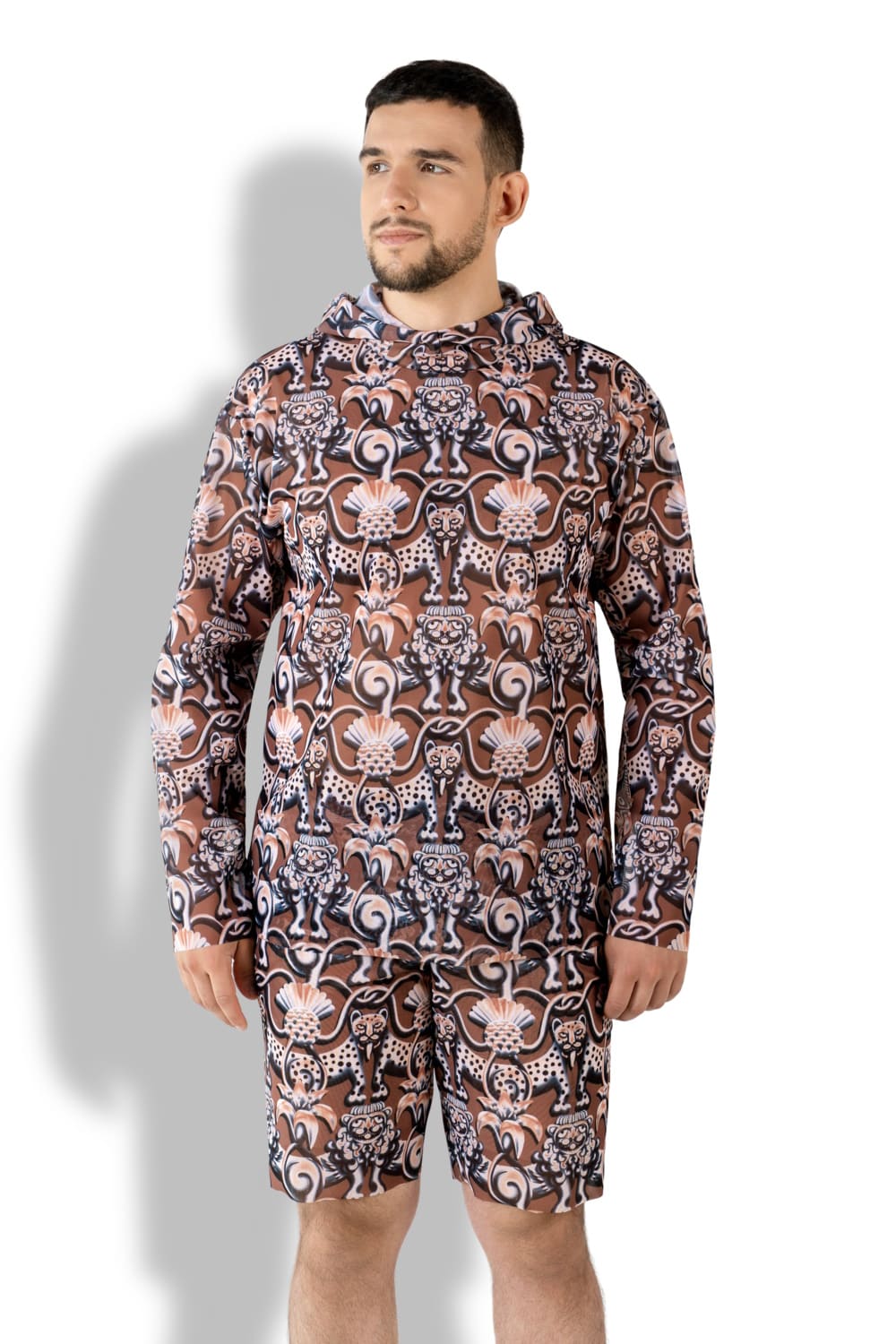 Футболка с длинным рукавом и капюшоном, пропускающая загар Средневековье Коричневый RoDaSoleil