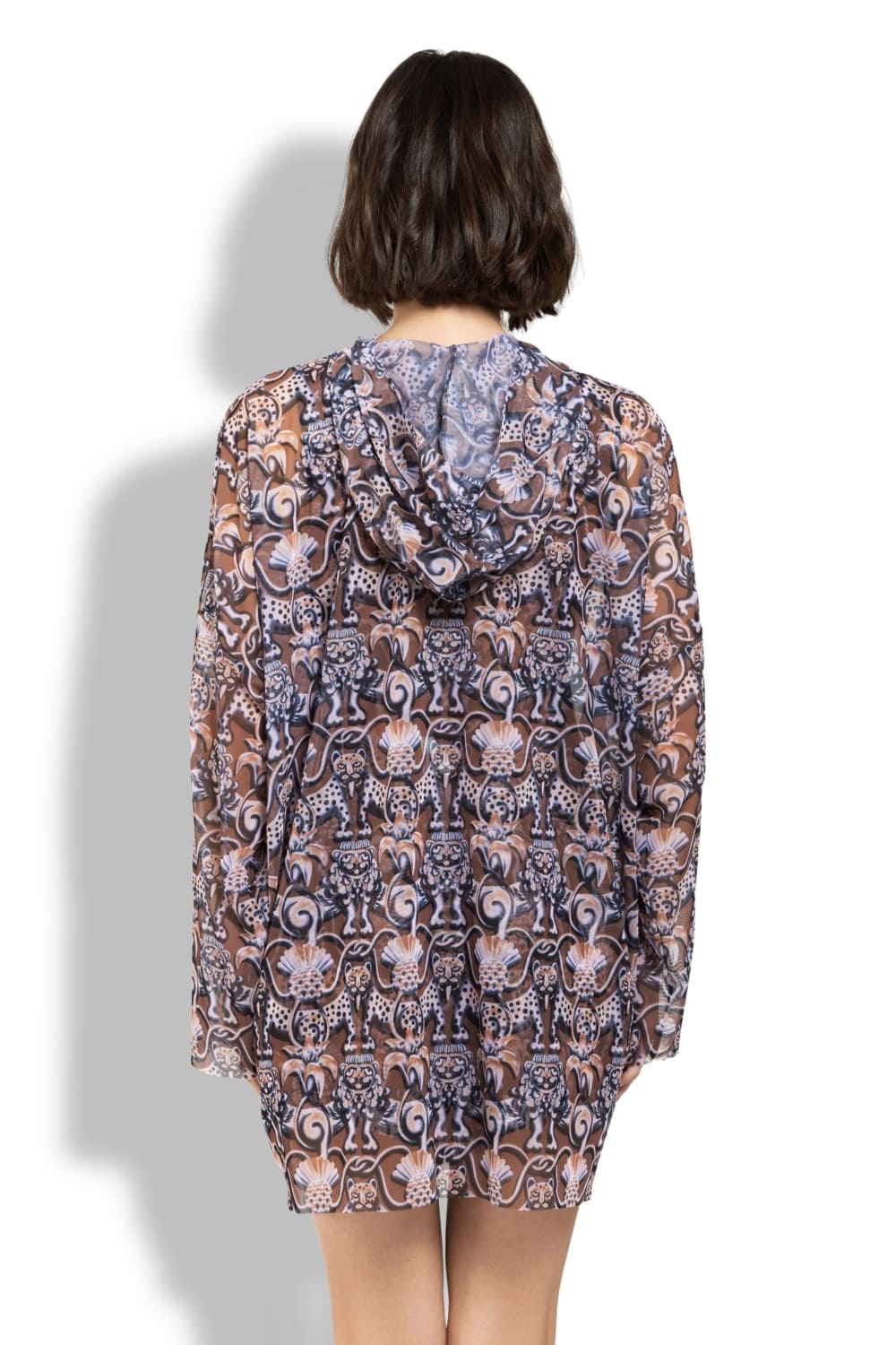 Футболка женская оверсайз с капюшоном, пропускающая загар Средневековье Коричневый RoDaSoleil