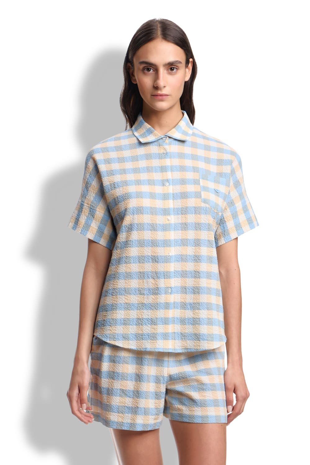 Женская пижама с рубашкой и шортами Emporio Armani EW003040 AF19039