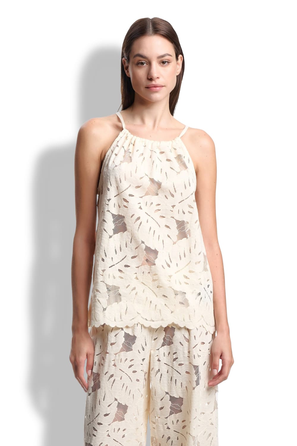 Пляжный топ с цветочным кружевом Emporio Armani EW003454 AF20798