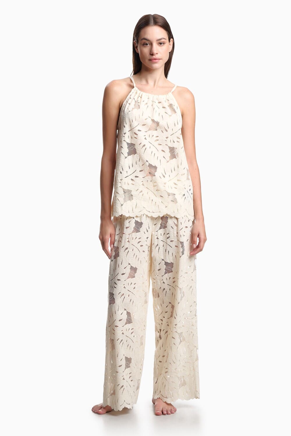 Пляжные брюки с цветочным кружевом Emporio Armani EW003456 AF20798