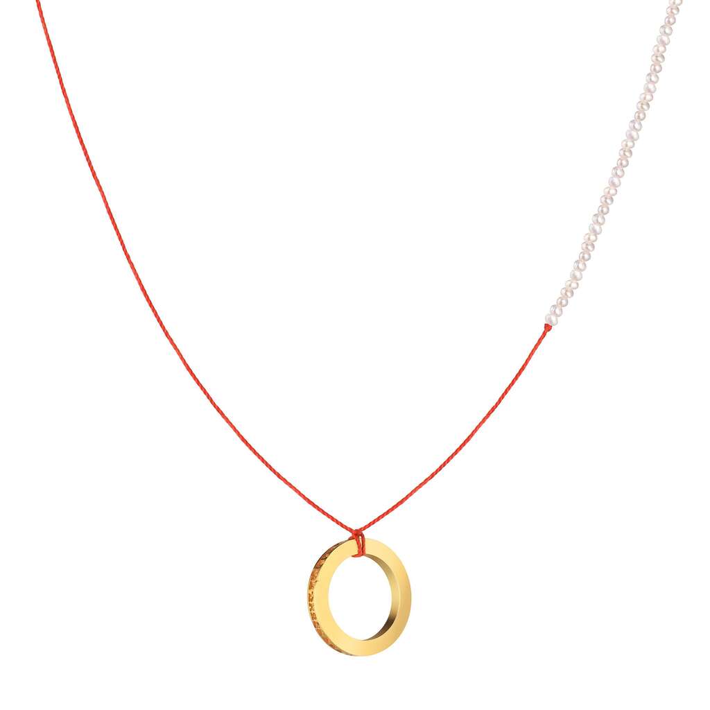 Подвеска 'Мантра' (Mantra) с защитной мантрой позолота+жемчуг