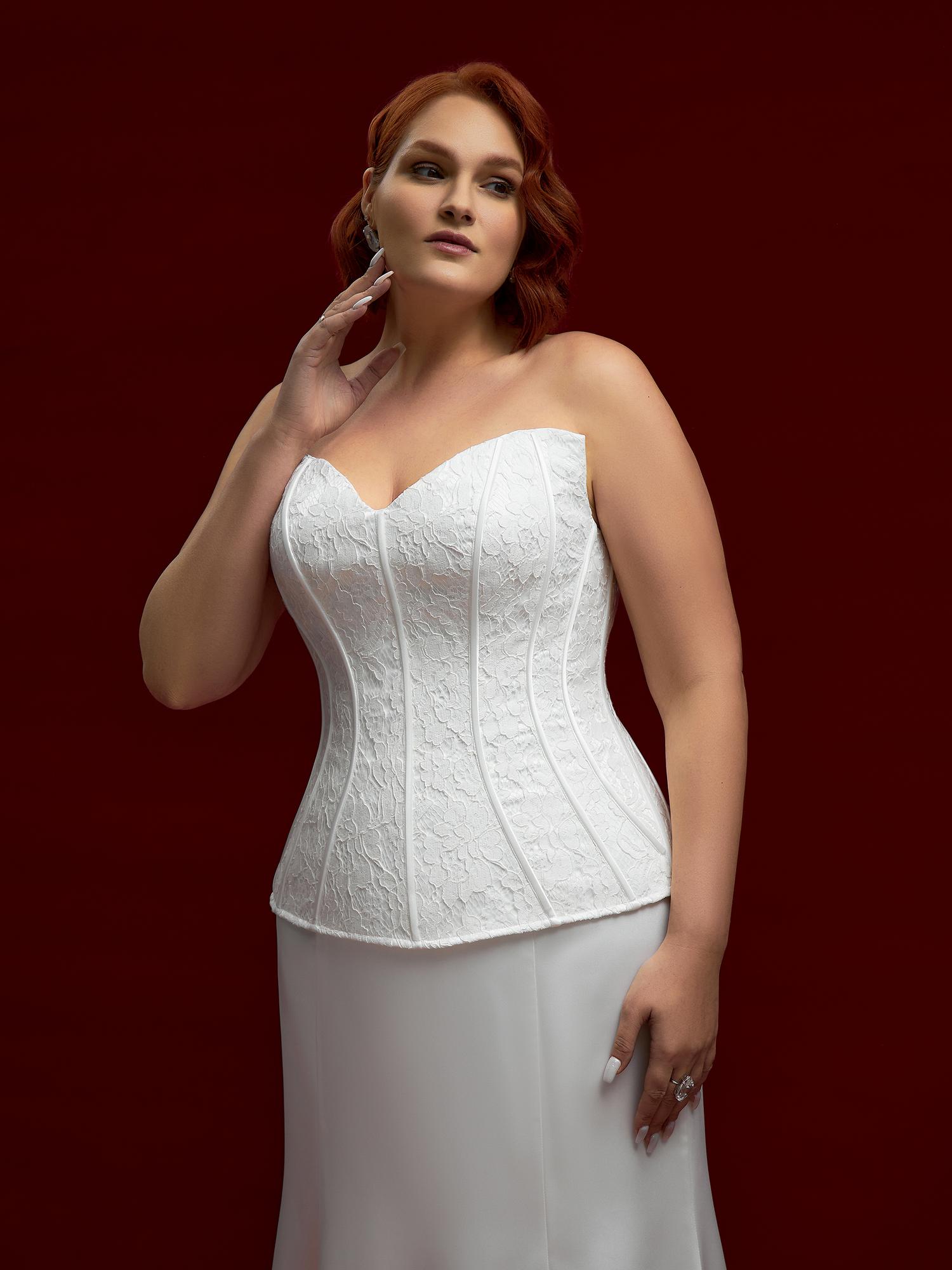 Корсет белый "Классик в кружеве" 13-031 PS