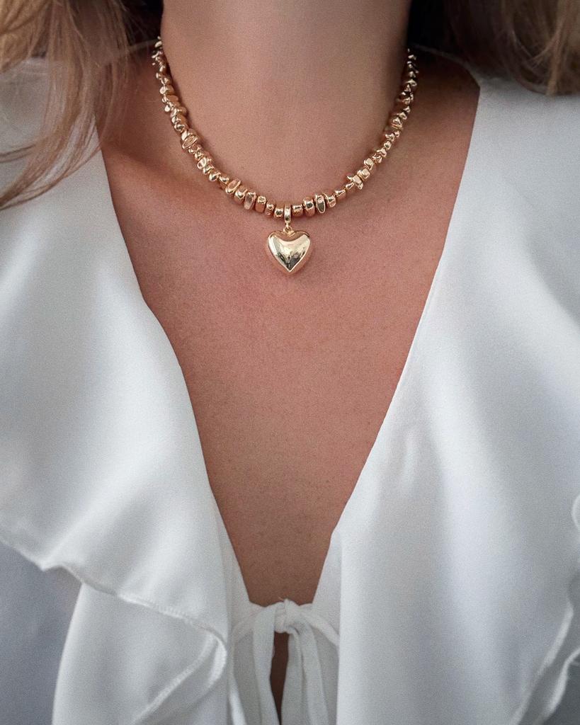 Чокер из гематита (съемная подвеска, позолота)