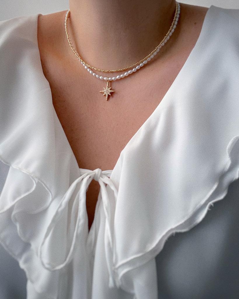 Комплект из двух чокеров (звездочка, позолота)