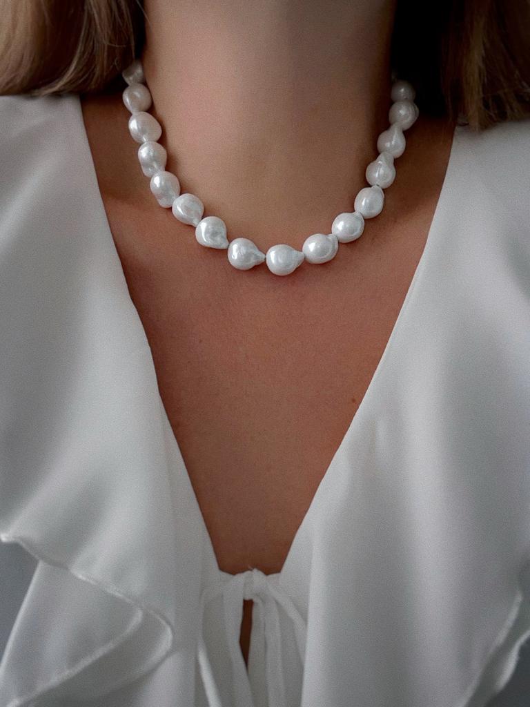 Чокер из барочного жемчуга Майорка (позолота)