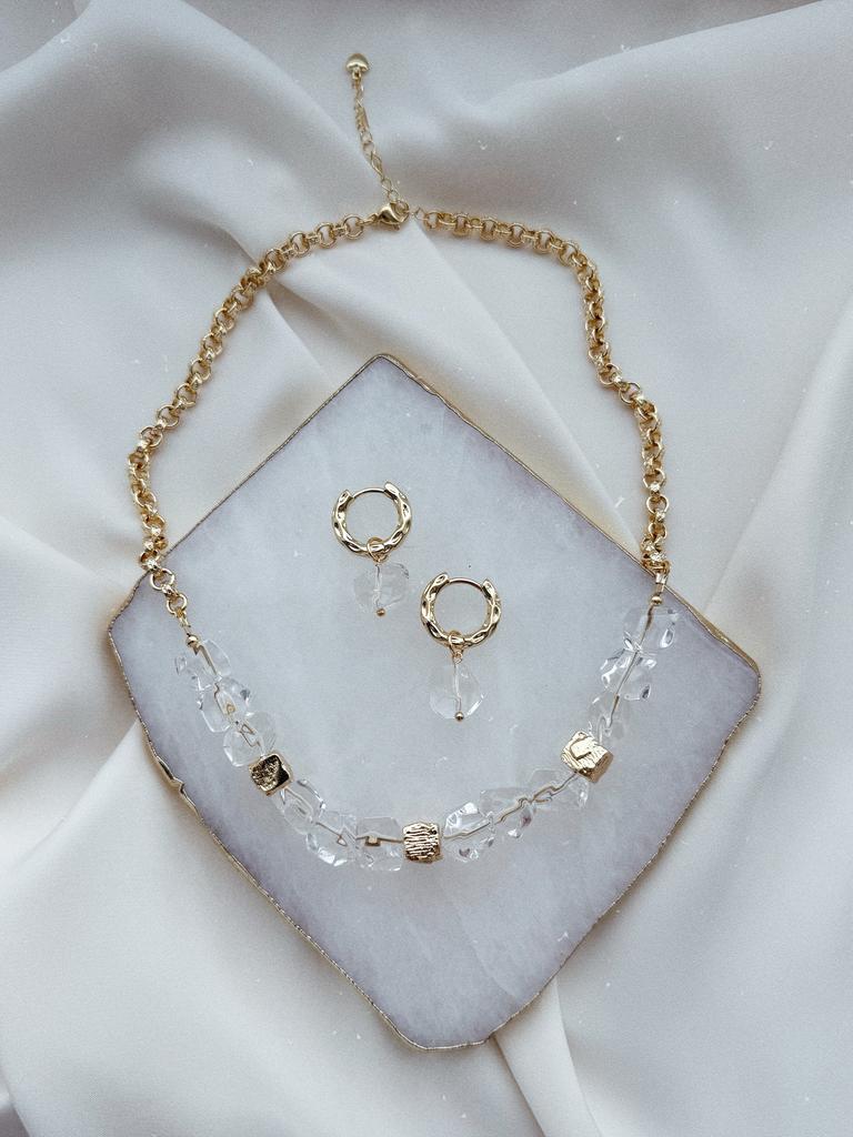 Комплект с горным хрусталем (позолота)