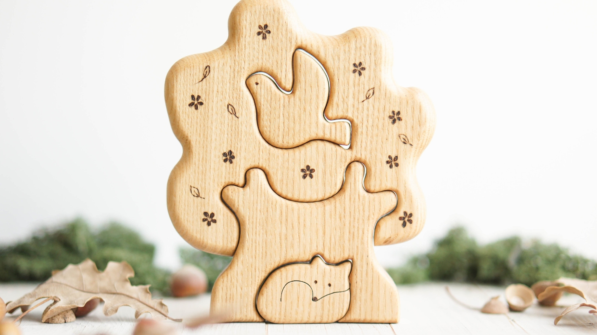 Tree bird and fox puzzle