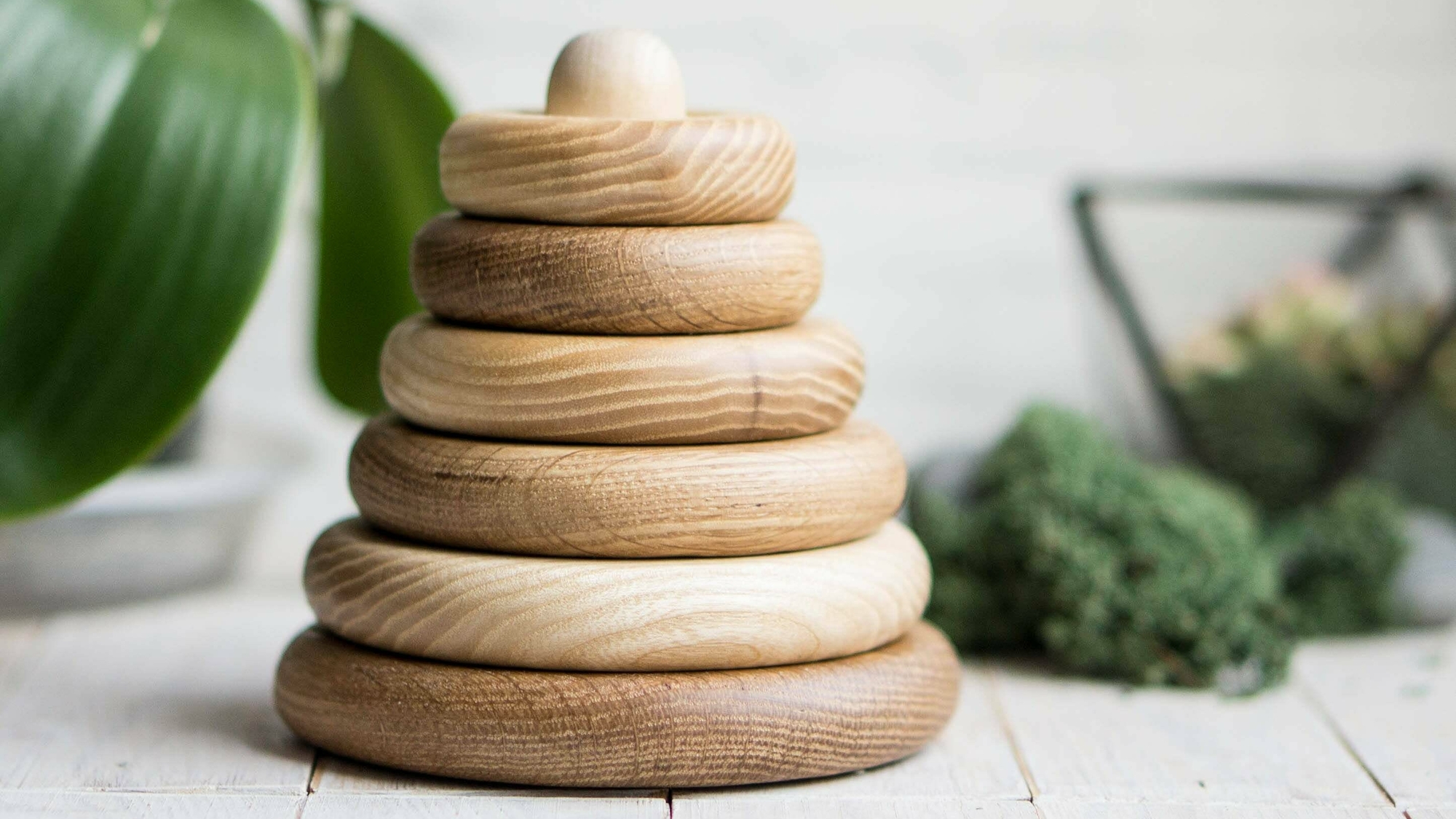 Eco-Friendly Wooden Stacking Pyramid