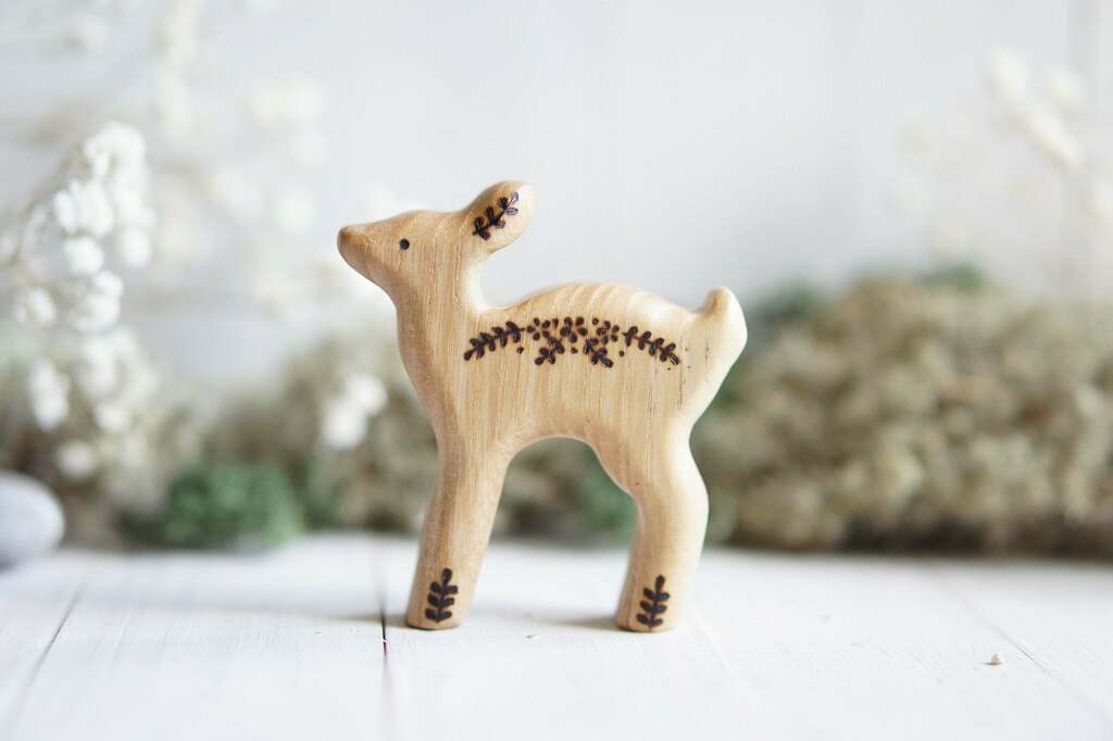 Wooden fawn toy