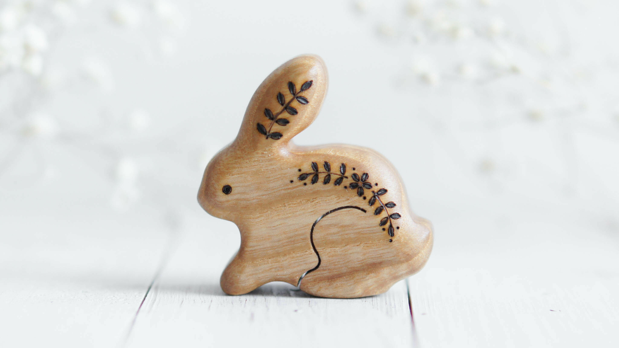 Wooden bunny toy №6 (natural)