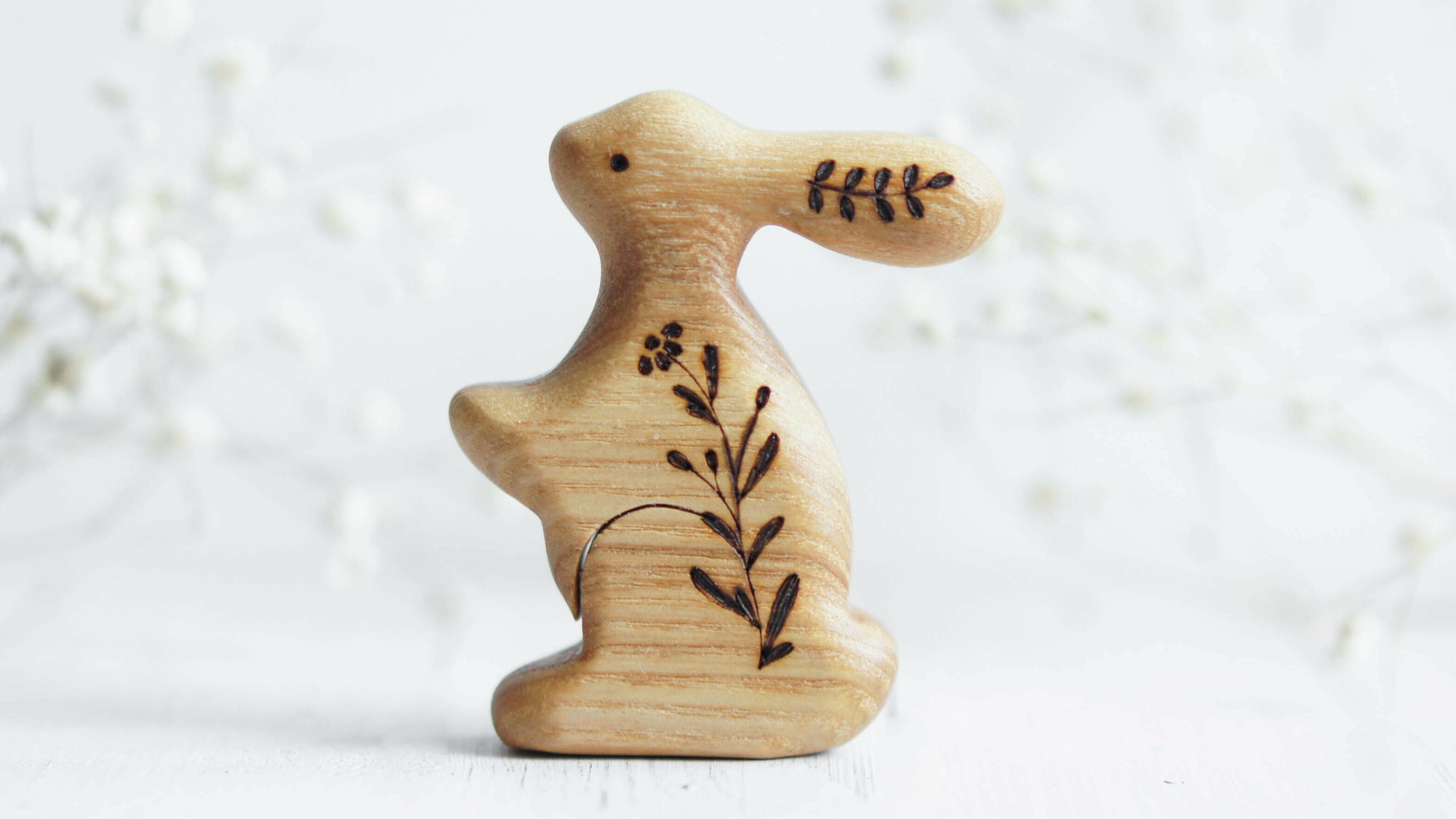 Wooden bunny toy №7 (natural)