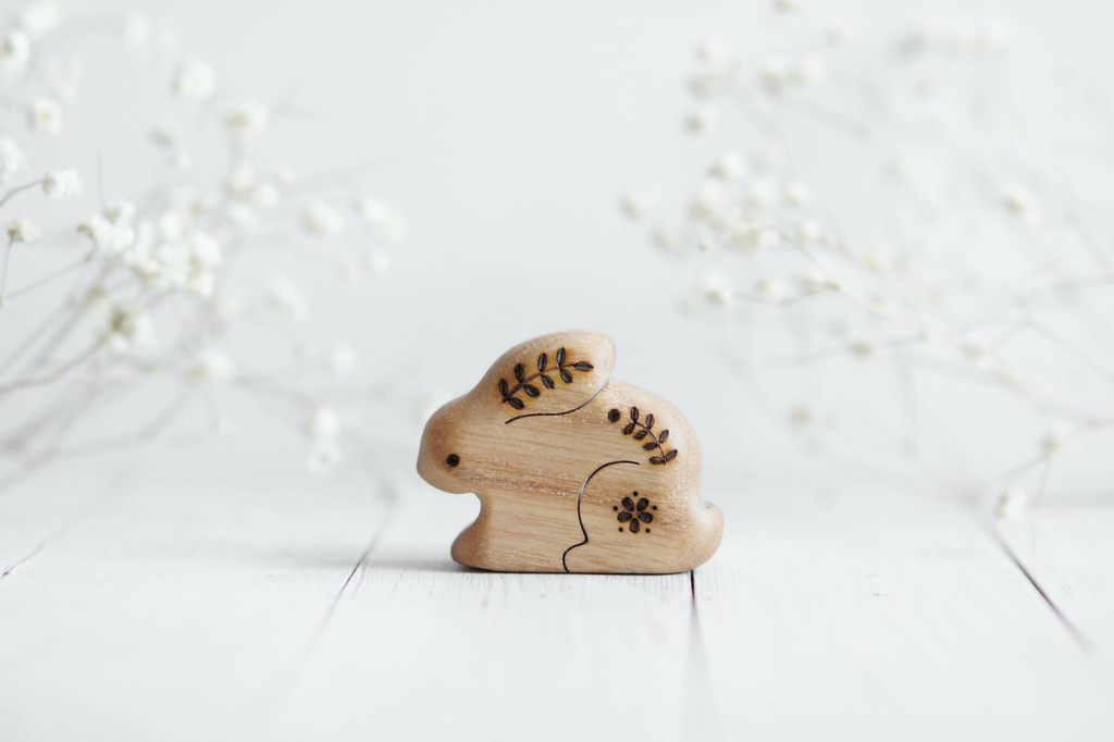 Wooden bunny toy №2 (natural)