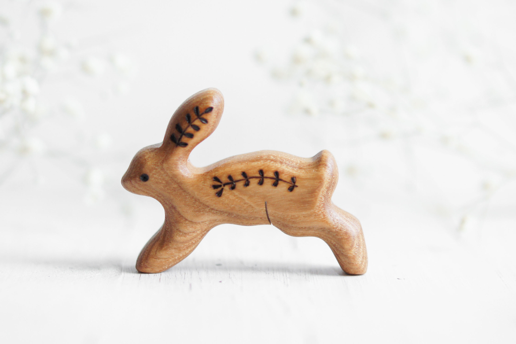 Wooden bunny toy №4 (natural)