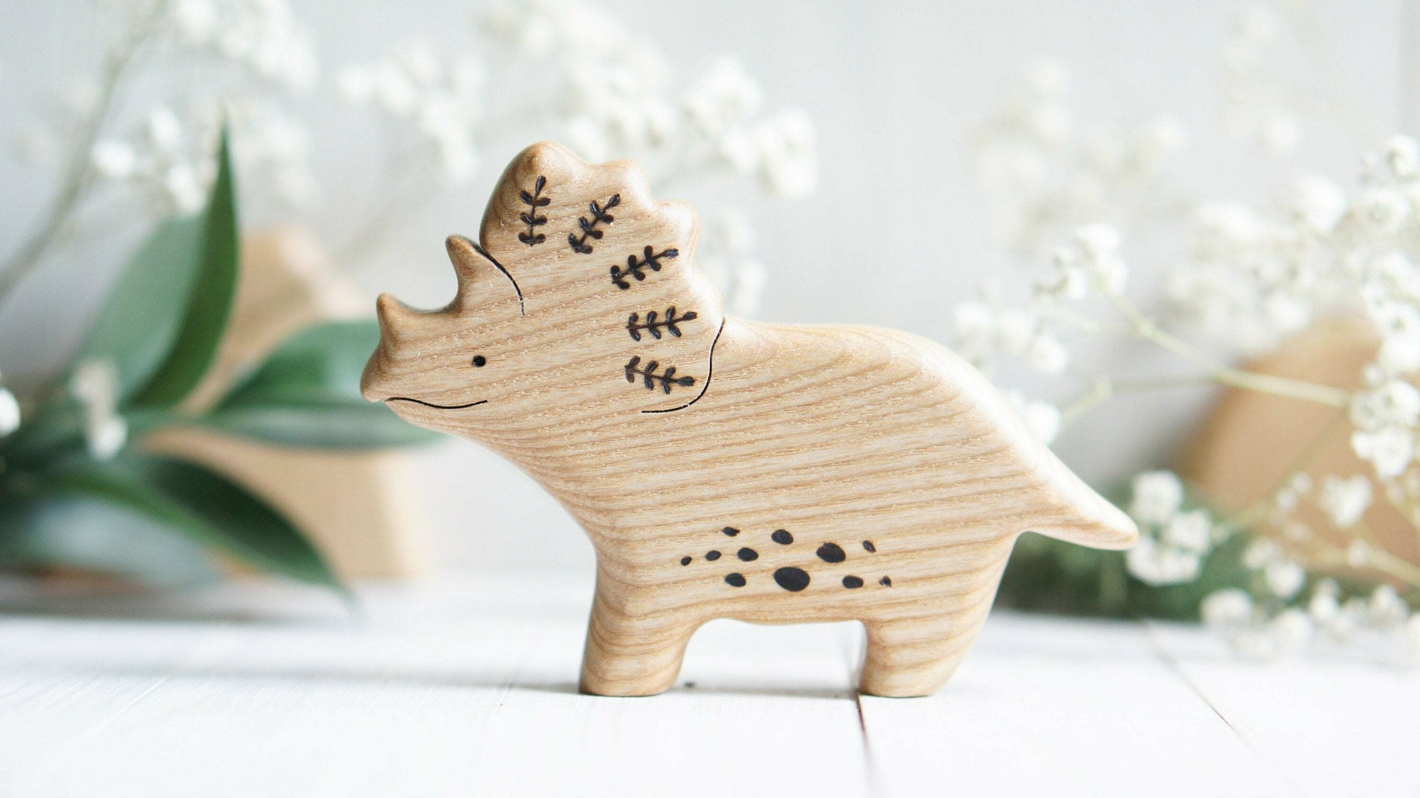 Dinosaur Triceratops wooden toy