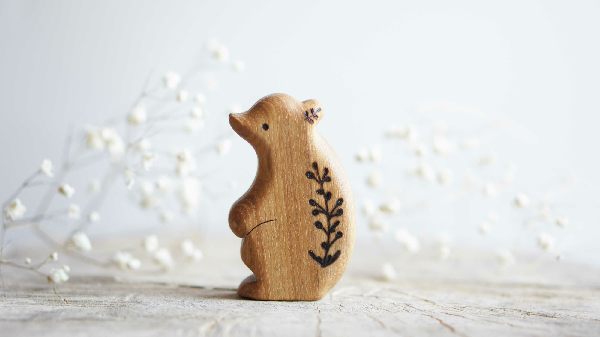 Wooden baby bear toy