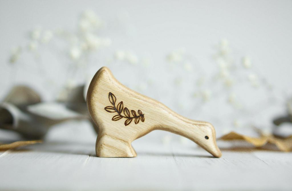 Goose wooden toy (head down )