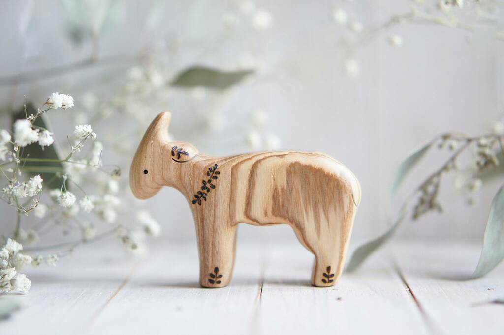 Wooden goat toy